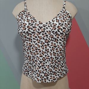 Aerie cheetah print tankini swim top L AE
